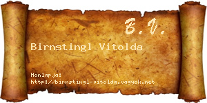 Birnstingl Vitolda névjegykártya